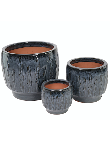 CACHEPOT 137576 2 MIS CERAMICA BLU 18X16CM