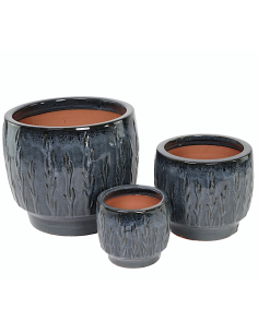 CACHEPOT 137576 3 MIS CERAMICA BLU 37X32CM