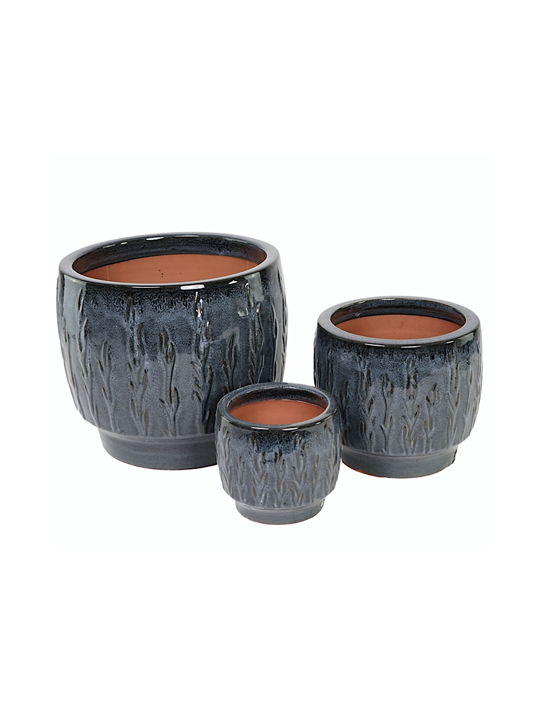 CACHEPOT 137576 3 MIS CERAMICA BLU 37X32CM