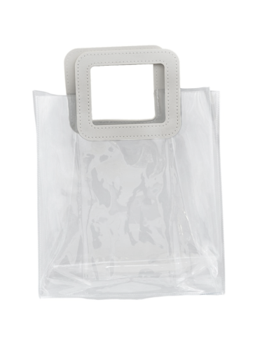 1389008 TRASP.BUSTA PVC MANICO PELLE 3 MISURA