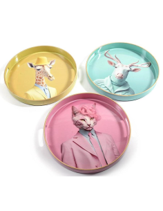 VASSOIO 26466 PLASTICA TONDO 33CM ASSORTITO