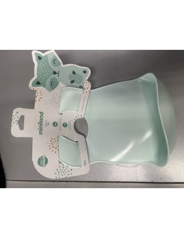 Bavetta in Silicone con Tasca Raccogli Pappa Miniland Mint | ShopInCasa.it