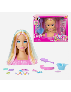Mattel Barbie Testa Pettinabile Deluxe con capelli biondi e oltre 20 accessori per acconciature.