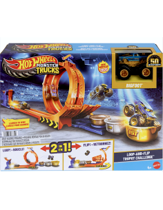Hot Wheels Monster Trucks Sfida Trofeo Gira e Capovolgi con Bigfoot 50° | Shopincasa.it