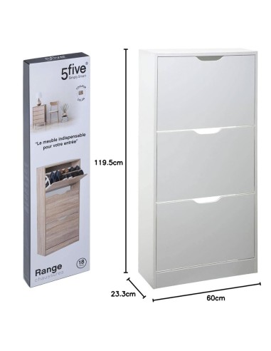 ARMADIETTI: vendita online Scarpiera 3 Cassetti Bianco in Legno, 60x23x118 cm – Salvaspazio Elegante in offerta