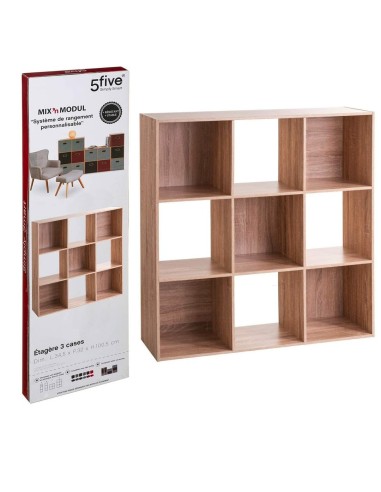 MENSOLE E SCAFFALI: vendita online 5five Mix n Modul, scaffale 9 ripiani, effetto rovere naturale, mobile libreria, organizer...