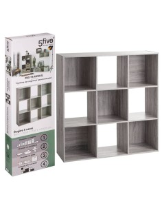 MENSOLE E SCAFFALI: vendita online 5five Mix n Modul, scaffale 9 ripiani, effetto rovere grigio, libreria moderna, mobile con...