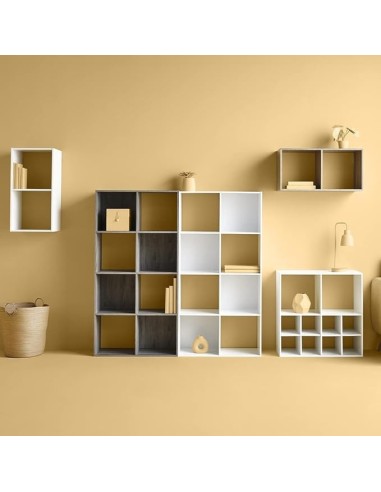 MENSOLE E SCAFFALI: vendita online 5five Mix n Modul, scaffale 9 ripiani, effetto rovere grigio, libreria moderna, mobile con...