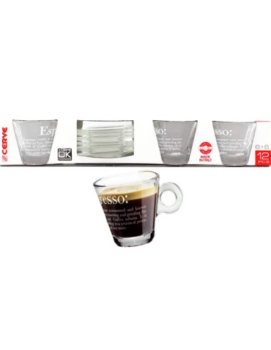 CONF 6 TAZZE CAFFE NADIA CON PIATTINO 80CC DEC DICTIONARY