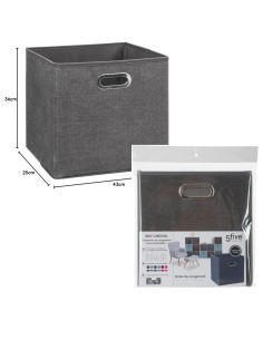 ACCESSORI: vendita online 5 Five Caja Organizadora, contenitore in tessuto, colore grigio scuro, organizer per scaffali, 31x3...