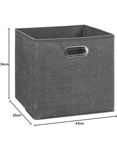 ACCESSORI: vendita online 5 Five Caja Organizadora, contenitore in tessuto, colore grigio scuro, organizer per scaffali, 31x3...