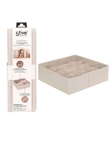 ACCESSORI: vendita online Cassetto Portaoggetti Groomy 16 Scomparti 31x31cm, organizer beige, divisorio per cassetti, armadio...
