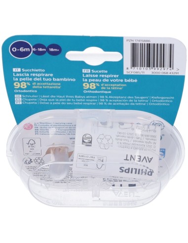 Succhietto Ultra Air 0-6m Avent No Deco Mixed 2 Pezzi