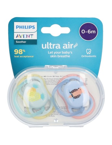 Ciuccio Ultra Air 0-6 Mesi Philips Avent 2 Pezzi