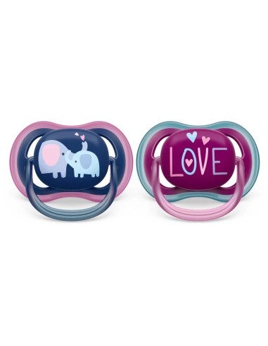 Succhietto Ultra Air 18M+ Elefante/Amore Philips Avent - 2 Pezzi