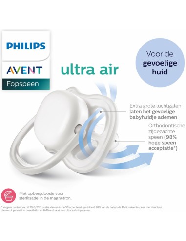Avent Succhietto Ultra Air 18M+ Balene - 2 Pezzi