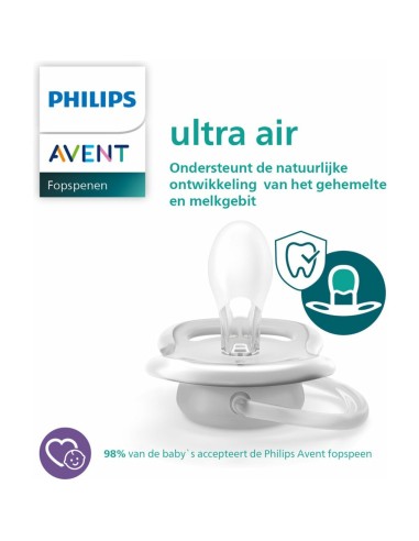 Avent Succhietto Ultra Air 18M+ Balene - 2 Pezzi
