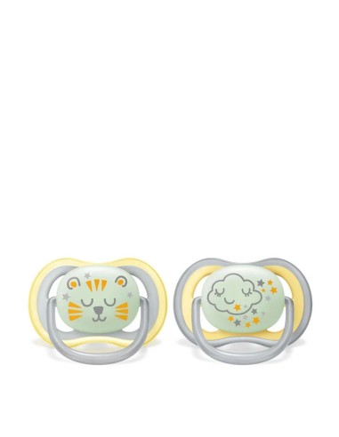 Avent Succhietto Ultra Air Nighttime 18M+ - 2 Pezzi