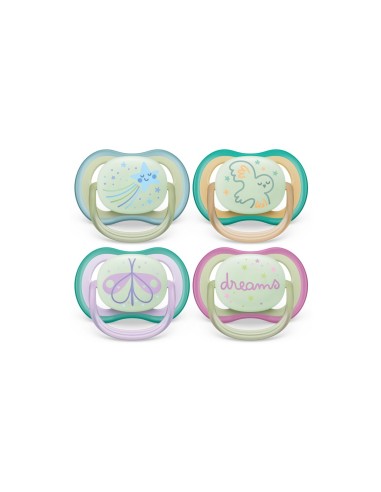 Avent Succhietto Ultra Air Night Time 0-6M - 2 Pezzi
