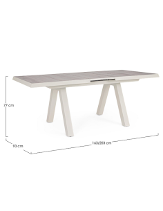 TAVOLO KRION PELICAN 163/203X93CM ALLUNGABILE