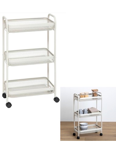 CARRELLO 169233A 3 PIANI METALLO BEIGE