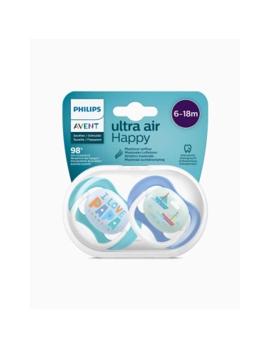 Ultra Air Philips Avent 6-18M 2 Succhietti Fantasia Azzurro - Comfort e Traspirabilità