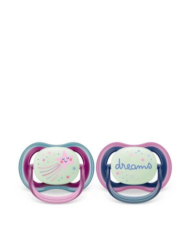 Philips Avent Ultra Air Night Time 6-18 Mesi 2 Pezzi con Pulsante Fluorescente