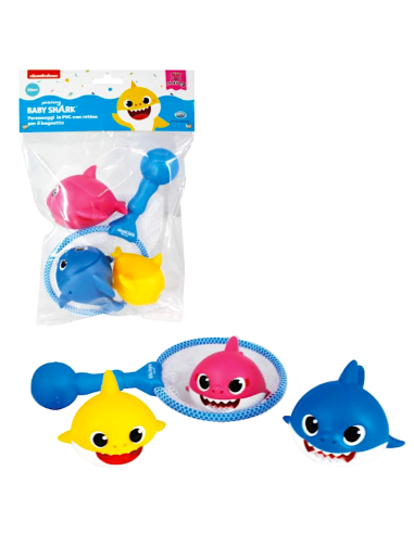BABY SHARK 48822 SET BAGNETTO 3 PERSONAGGI CON RETINO