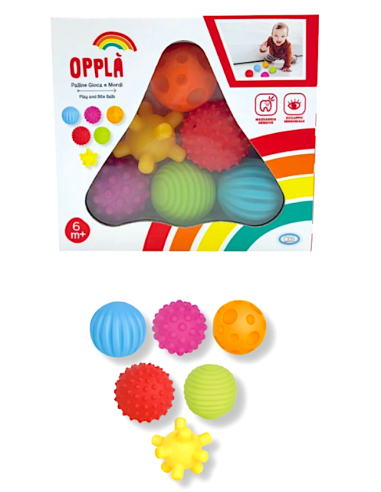 OPPLA 47411 SET 6 PALLINE GIOCA E MORDI