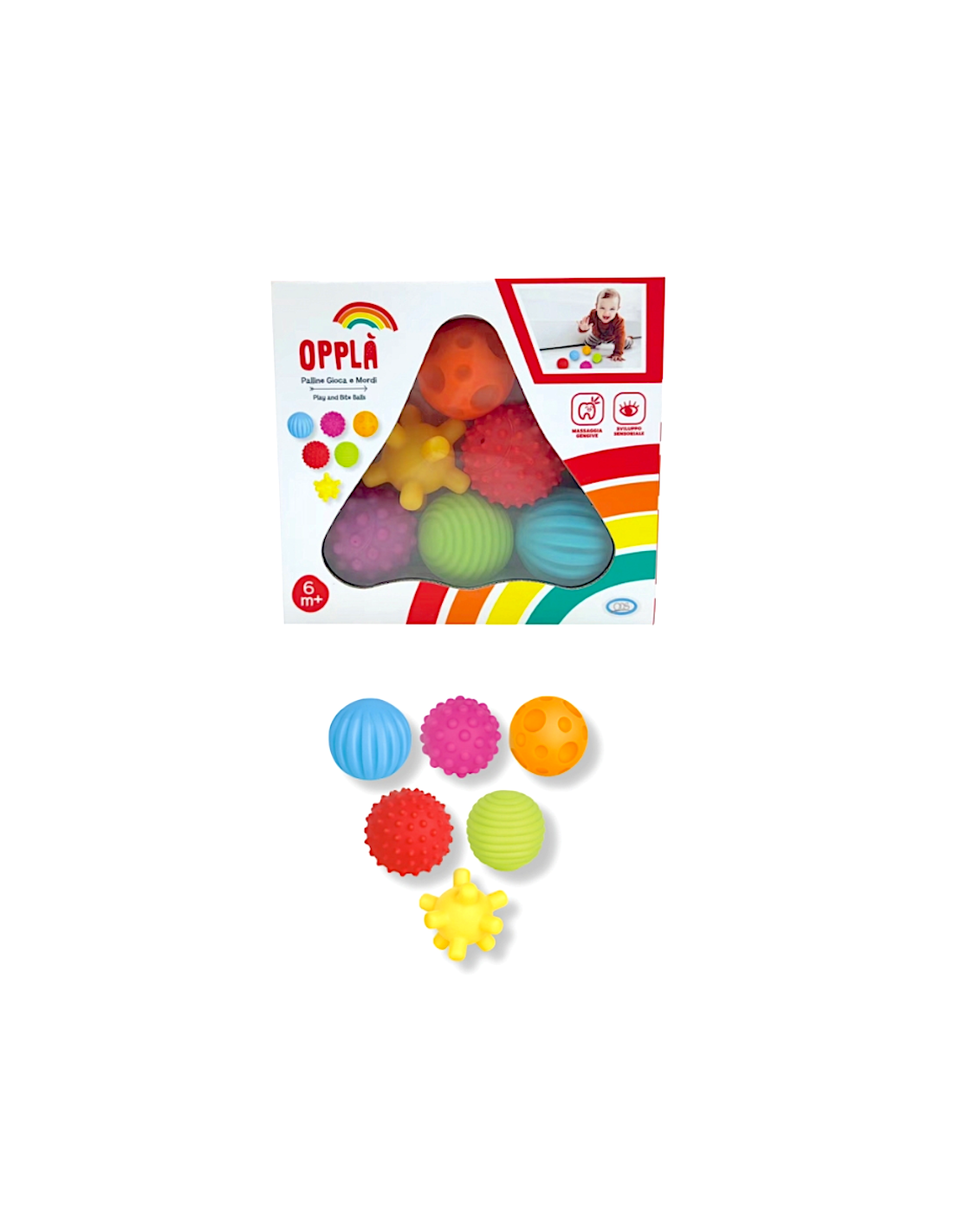 INFANZIA: vendita online OPPLA SET 6 PALLINE GIOCA E MORDI in offerta