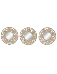 SET 3 SPECCHI ES214859 MACRAME/CRISTALLO D21CM