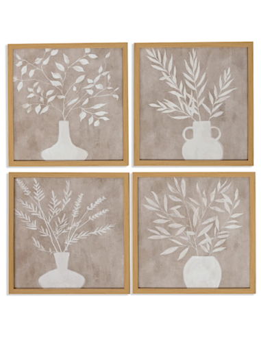 SET 4 QUADRI TELA CU212277 BOCCALI 30X30CM MDF
