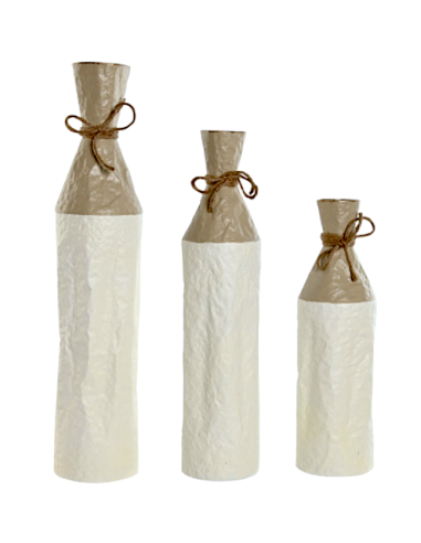 VASO JR215561 1 MIS METALLO 13X45CM BIANCO/DORATO