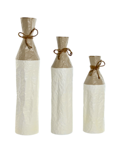 VASO JR215561 2 MIS METALLO 13X56CM BIANCO/DORATO