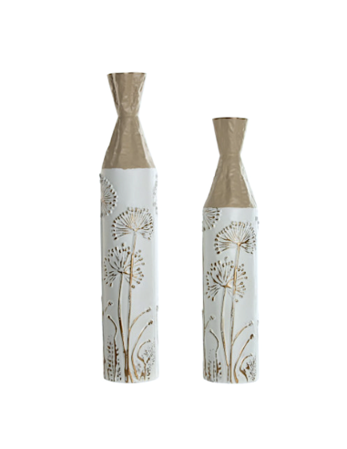 VASO JR218850 1 MIS METALLO 13X61CM BIANCO/BEIGE