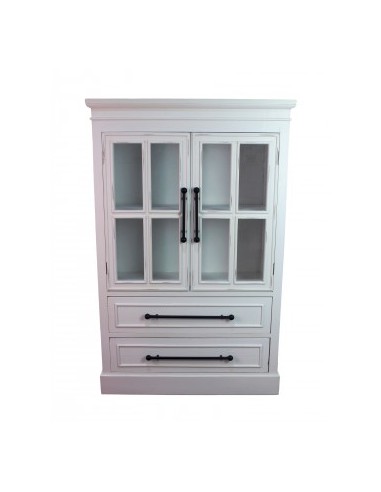 VETRINA 106609 LEGNO 2ANTE+2CASSETTI 84X35X131CM BIANCO