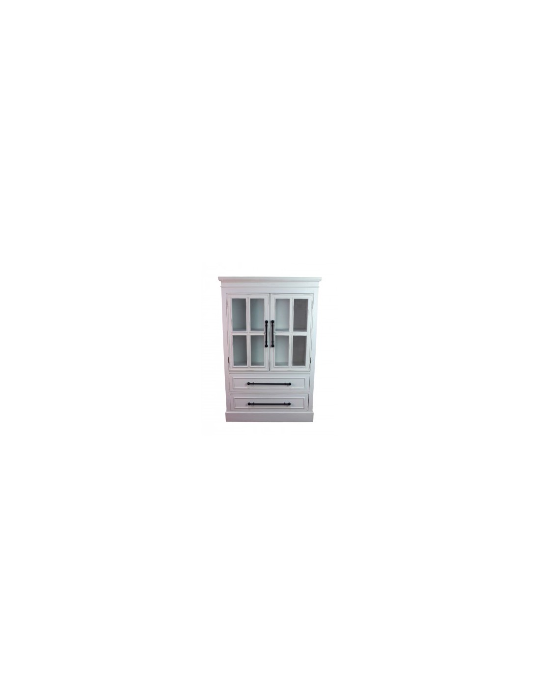 VETRINA 106609 LEGNO 2ANTE+2CASSETTI 84X35X131CM BIANCO