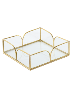 SVUOTATASCHE LD216265 VETRO/METALLO 16X16X5CM DORATO