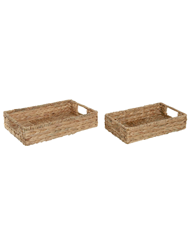 VASSOIO BD215691 2 MIS FIBRA/METALLO NATURALE 40X26CM