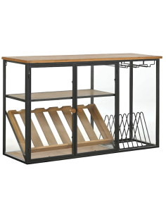 VETRINA PORTABOTTIGLIE MB215977 METALLO/LEGNO 102X32X60CM