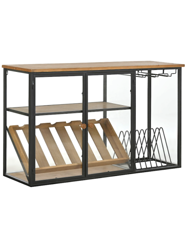 VETRINA PORTABOTTIGLIE MB215977 METALLO/LEGNO 102X32X60CM