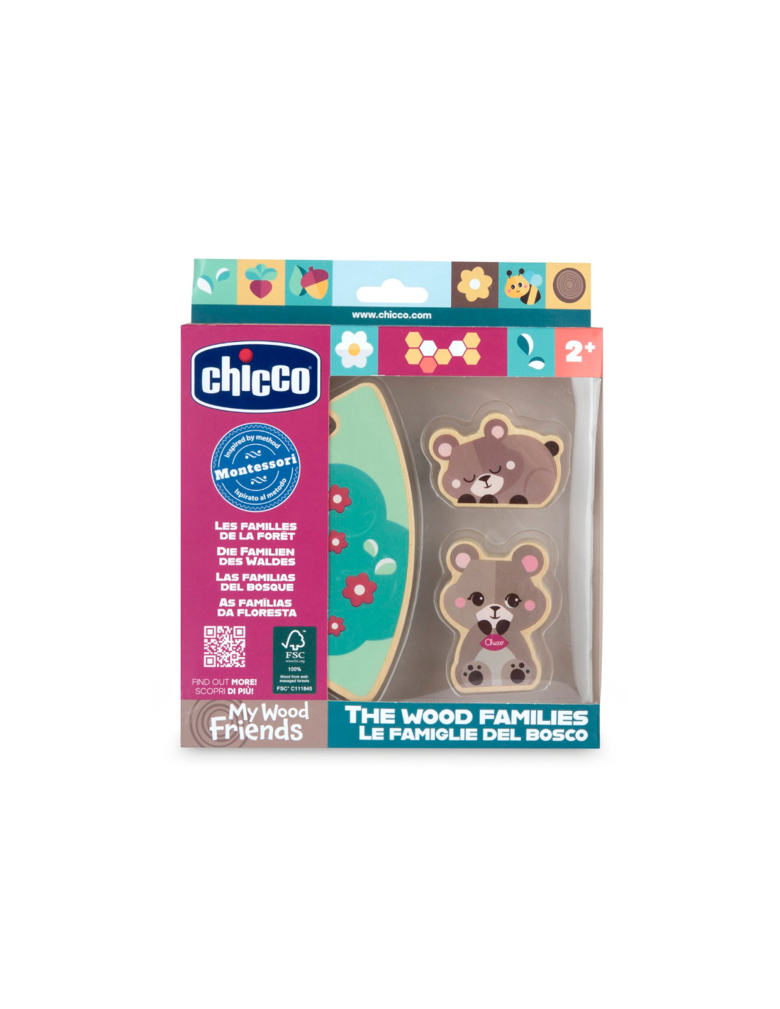 Chicco Set 2 Orsetti-Mamma Montessori in Legno | shopincasa.it