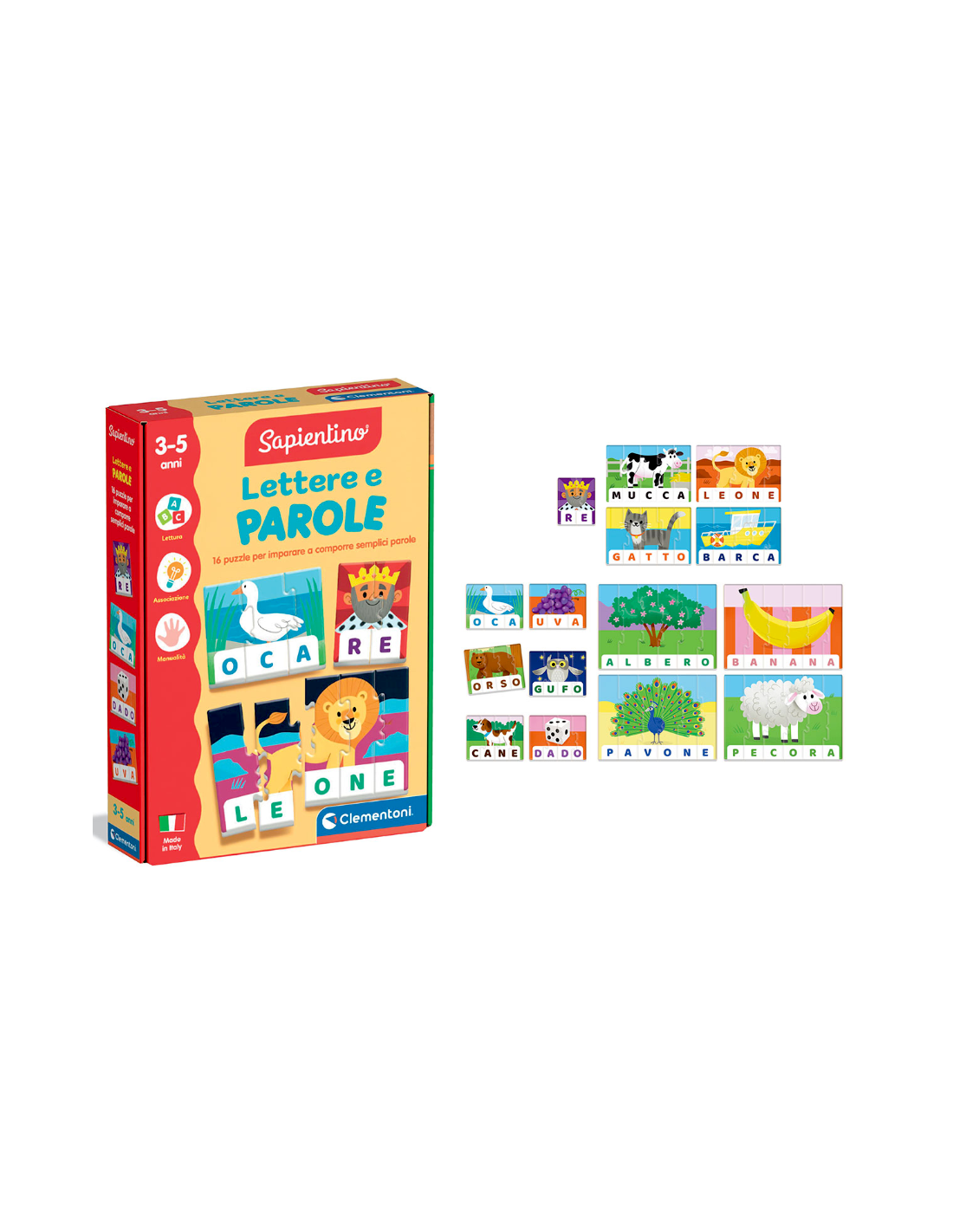 PRESCOLARI: vendita online CLEMENTONI SAPIENTINO, LETTERE E PAROLE, GIOCO EDUCATIVO, PUZZLE ALFABETO, BAMBINI 3-5 ANNI in off...