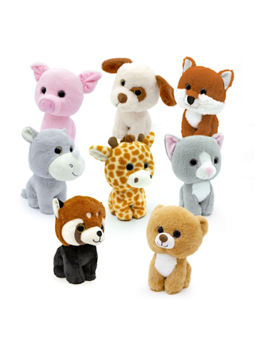 PELUCHE 25537 ANIMALI SEDUTI 25CM ASSORTITO