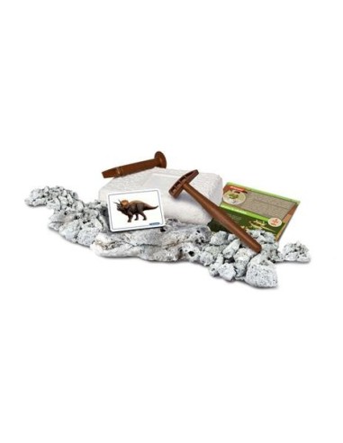 Archeogiocando Triceratopo Luminoso al Buio - Kit Paleontologo con Realtà Aumentata - Shopincasa