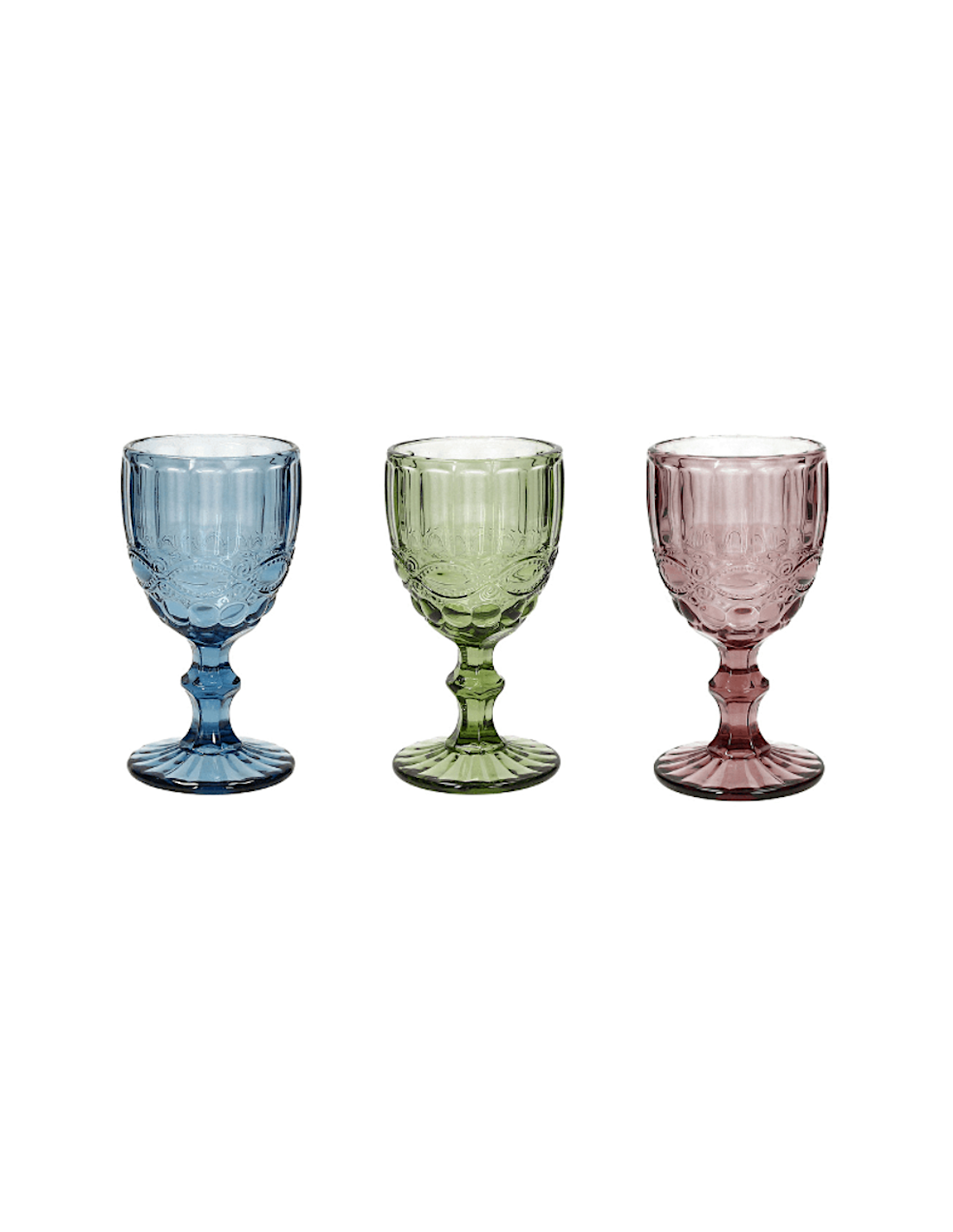 Set 3 calici da vino Tognana Madame 260 ml multicolore su shopincasa.it