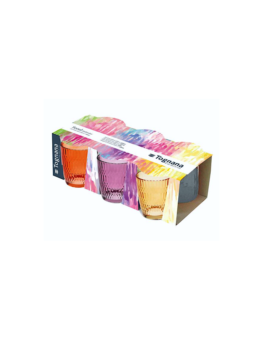 BICCHIERI ACQUA VINO BIBITA: vendita online Set 6 Bicchieri Tognana Seoul 310 ml – Vetro Colorato Anti-UV, Ideale per la Tavo...