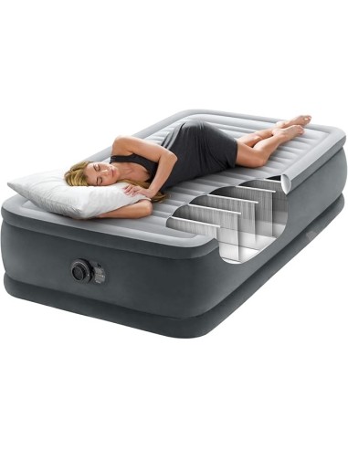 GONFIABILI: vendita online Materasso gonfiabile singolo, Intex 64412ND, Comfort Plush Elevated, 99x191x46 cm, pompa elettrica...