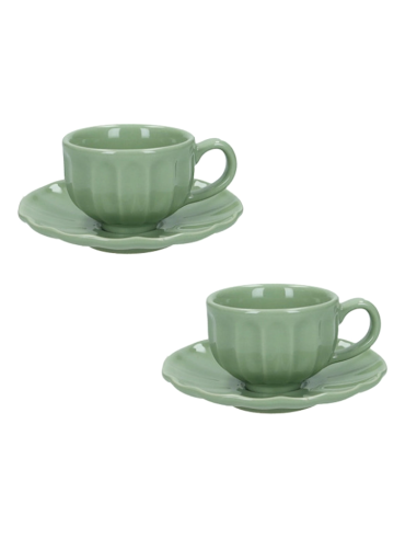 SET 2PZ TAZZINA CAFFE CALIPSO SALVIA STONEWARE