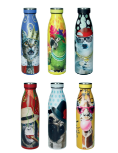 BOTTIGLIA TERMICA FUNNY ZOO 500ML C/CHIUSURA ERMETICA